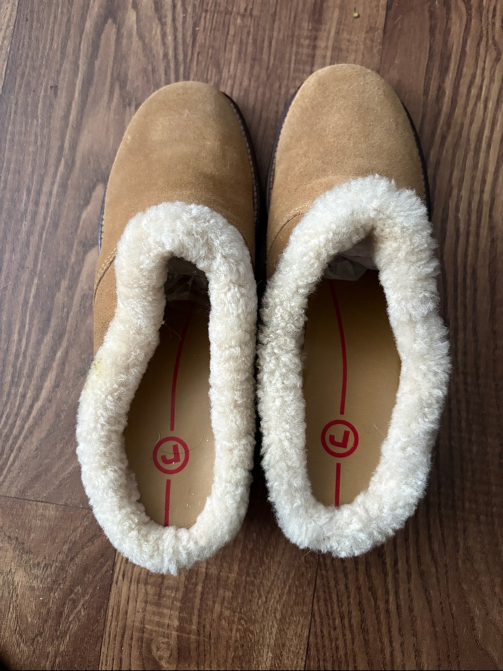 Cozy Tan Suede Shearling-Lined Clogs
